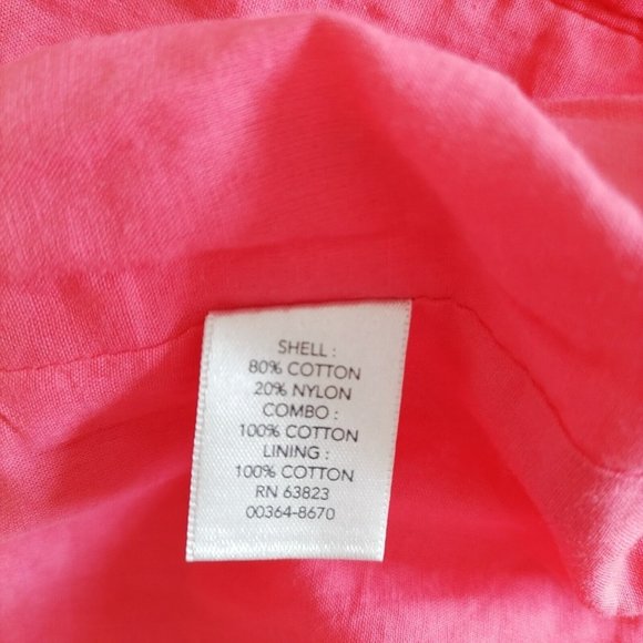 Christopher & Banks Womens Coral Pink Crochet Lace Open Front Blazer Jacket XL - Picture 6 of 7